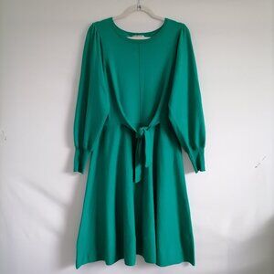 London Style Womens Green Balloon Sleeve Y2K Cottagecore Sweater Dress Size L